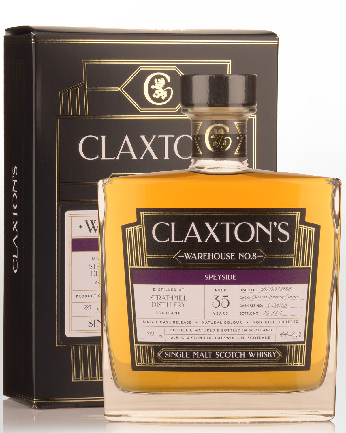 1988 Claxton's Warehouse No.8 Strathmill 35 Year Old Cask Strength Single Malt Scotch Whisky (700ml)