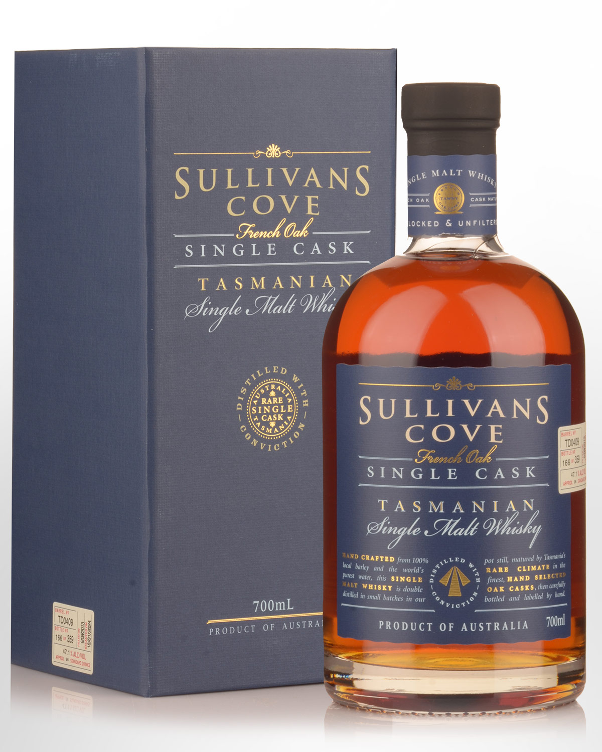 Sullivans Cove Single Cask TD0409 French Oak Barrel Single Malt Australian Whisky (700ml)