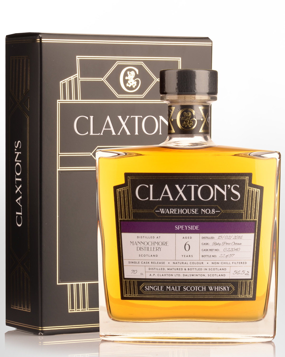 2016 Claxton's Warehouse No.8 Mannochmore 6 Year Old Cask Strength Single Malt Scotch Whisky (700ml) - 56.5%