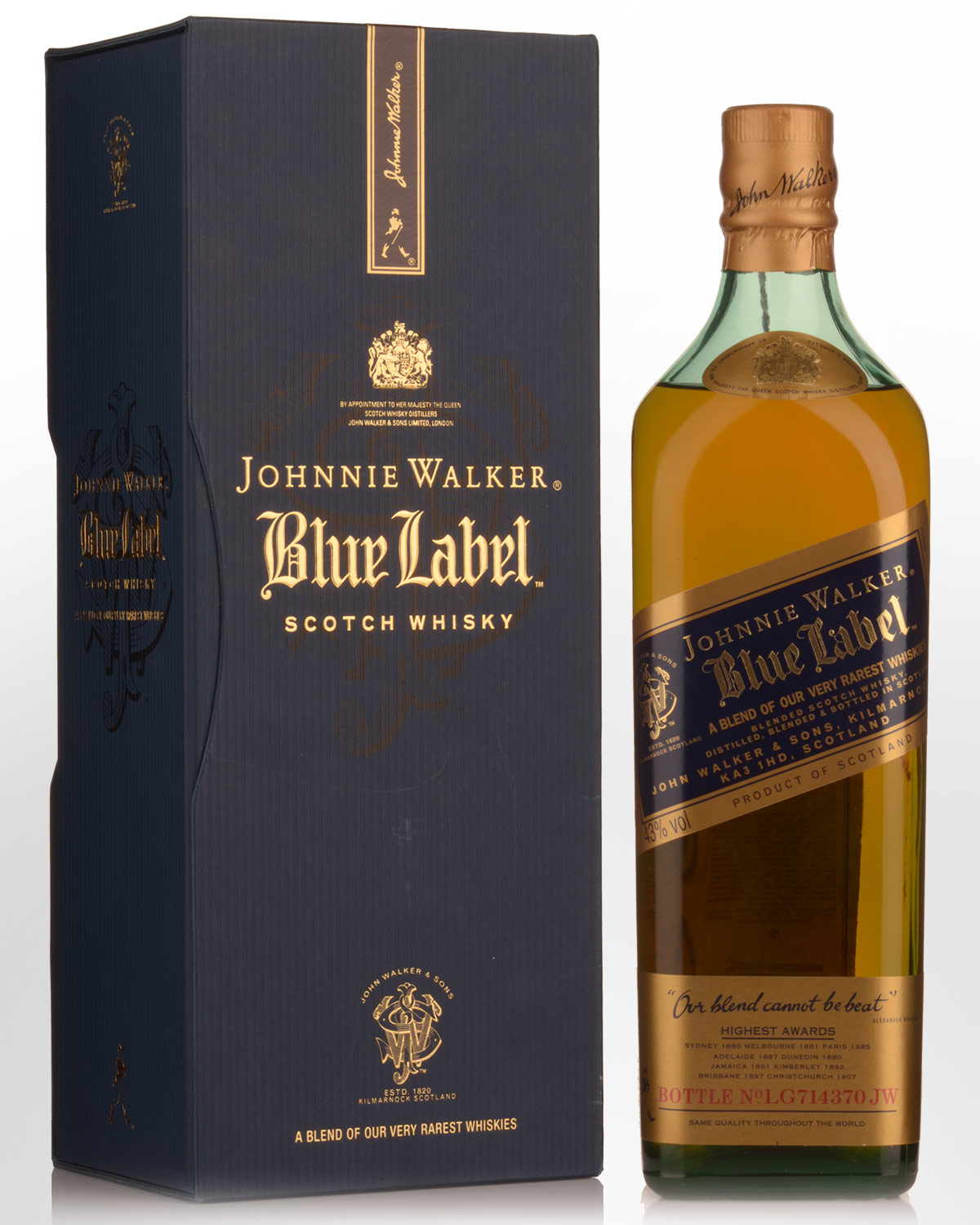 Johnnie Walker Blue Label Blended Scotch Whisky (750ml) - Circa 2000 ...