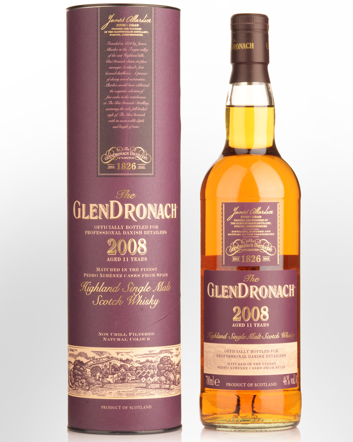 2008 Glendronach Danish Exclusive 11 Year Old Single Malt Scotch Whisky (700ml)