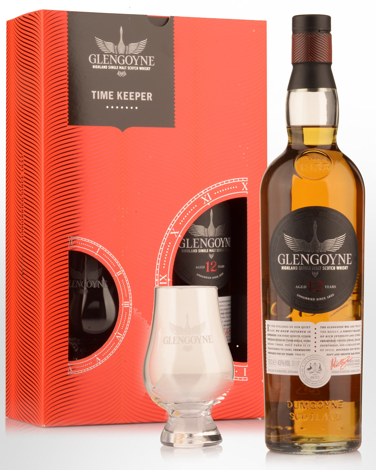 Glengoyne 12 Year Old Single Malt Scotch Whisky (700ml) - Gift Pack with Glass