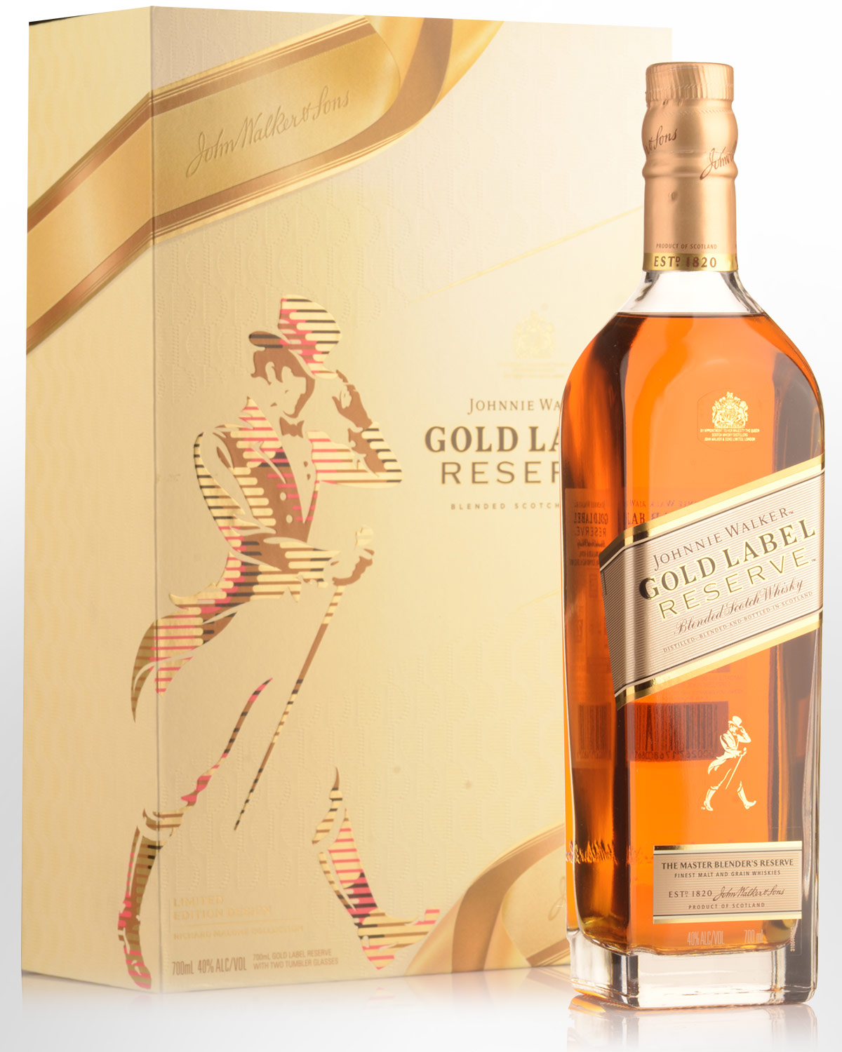 Johnnie Walker Gold Label Reserve Blended Scotch Whisky (700ml) - 2 Glasses Gift Pack