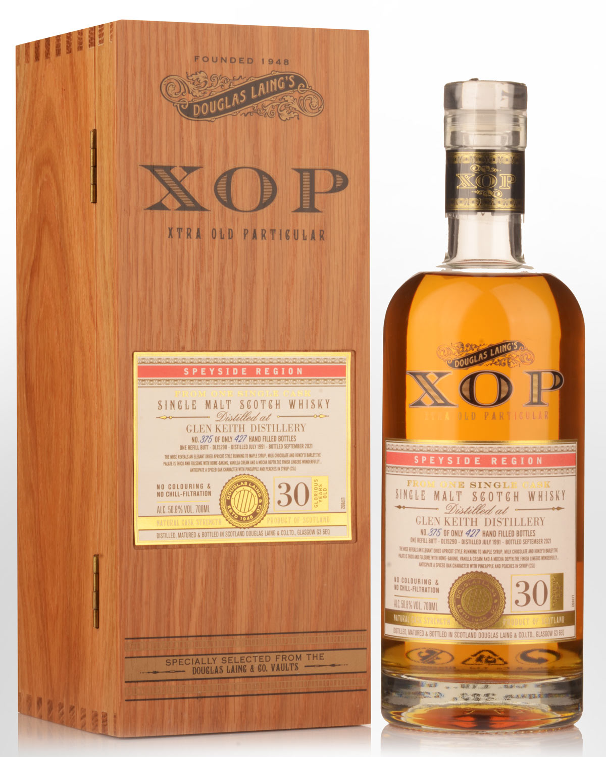 1991 Douglas Laing & Co. XOP Xtra Old Particular Glen Keith 30 Year Old Single Cask Limited Release Cask Strength Single Malt Scotch Whisky (700ml)