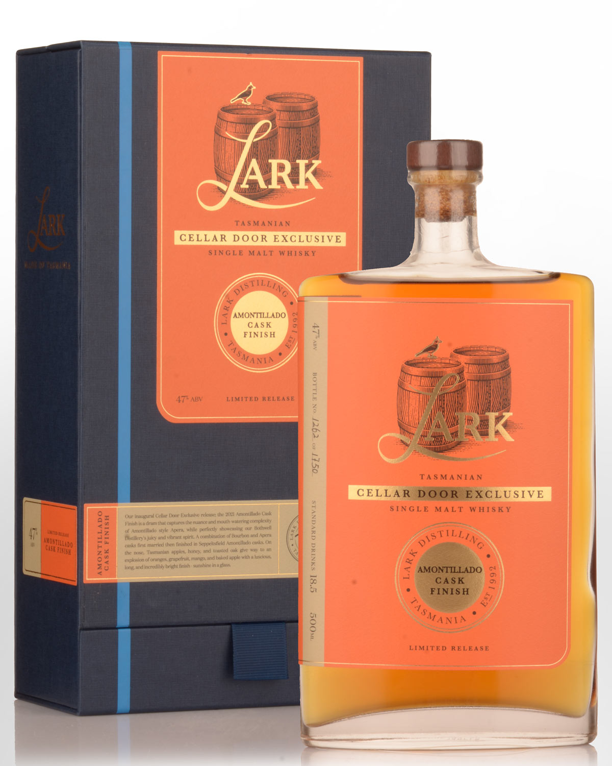 The Lark Distillery Amontillado Cask Finish Single Malt Australian Whisky (500ml) - Cellar Door Exclusive