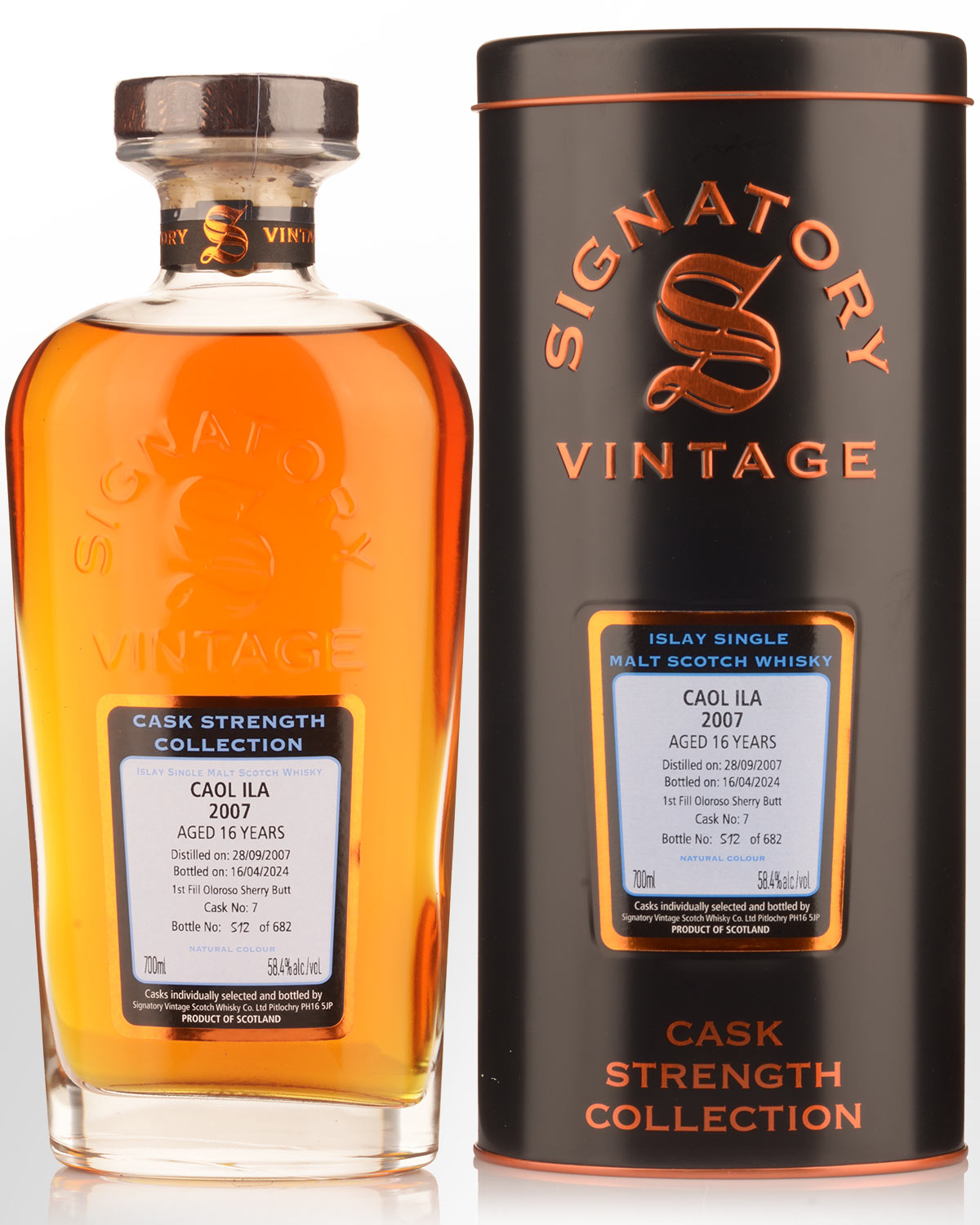 2007 Signatory Vintage Caol Ila 16 Year Old Cask Strength Single Malt Scotch Whisky (700ml)