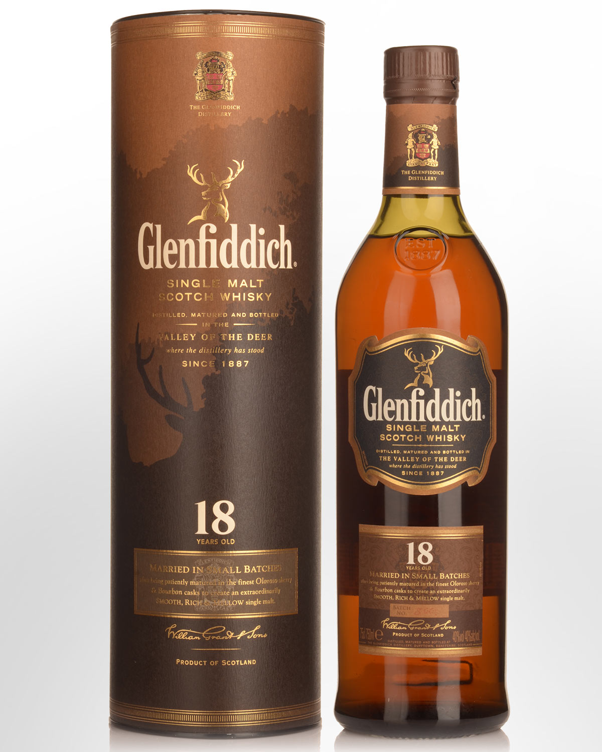 Glenfiddich 18 Year Old Single Malt Scotch Whisky (700ml) - Old Bottle