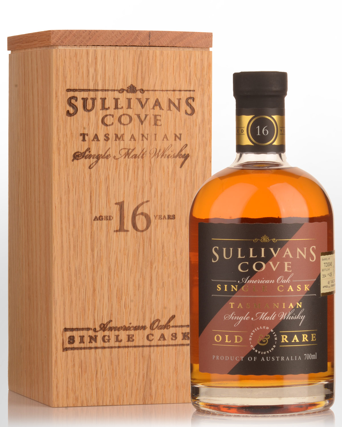 Sullivans Cove Single Cask TD0048 American Oak Second Fill 16 Year Old Single Malt Australian Whisky (700ml)