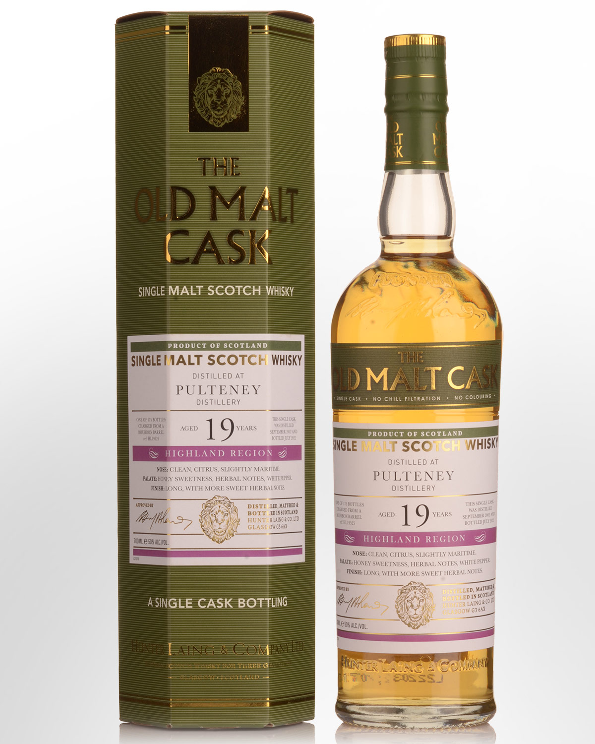 2002 Hunter Laing & Co. Old Malt Cask Single Cask Pulteney 19 Year Old Single Malt Scotch Whisky (700ml)