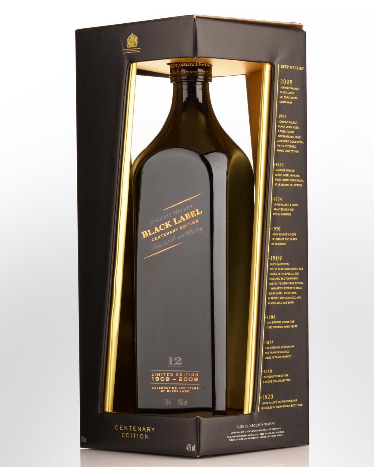 Johnnie Walker 12 Years Old Black Label Blended Malt Scotch Whisky  Centenary Edition (750ml)