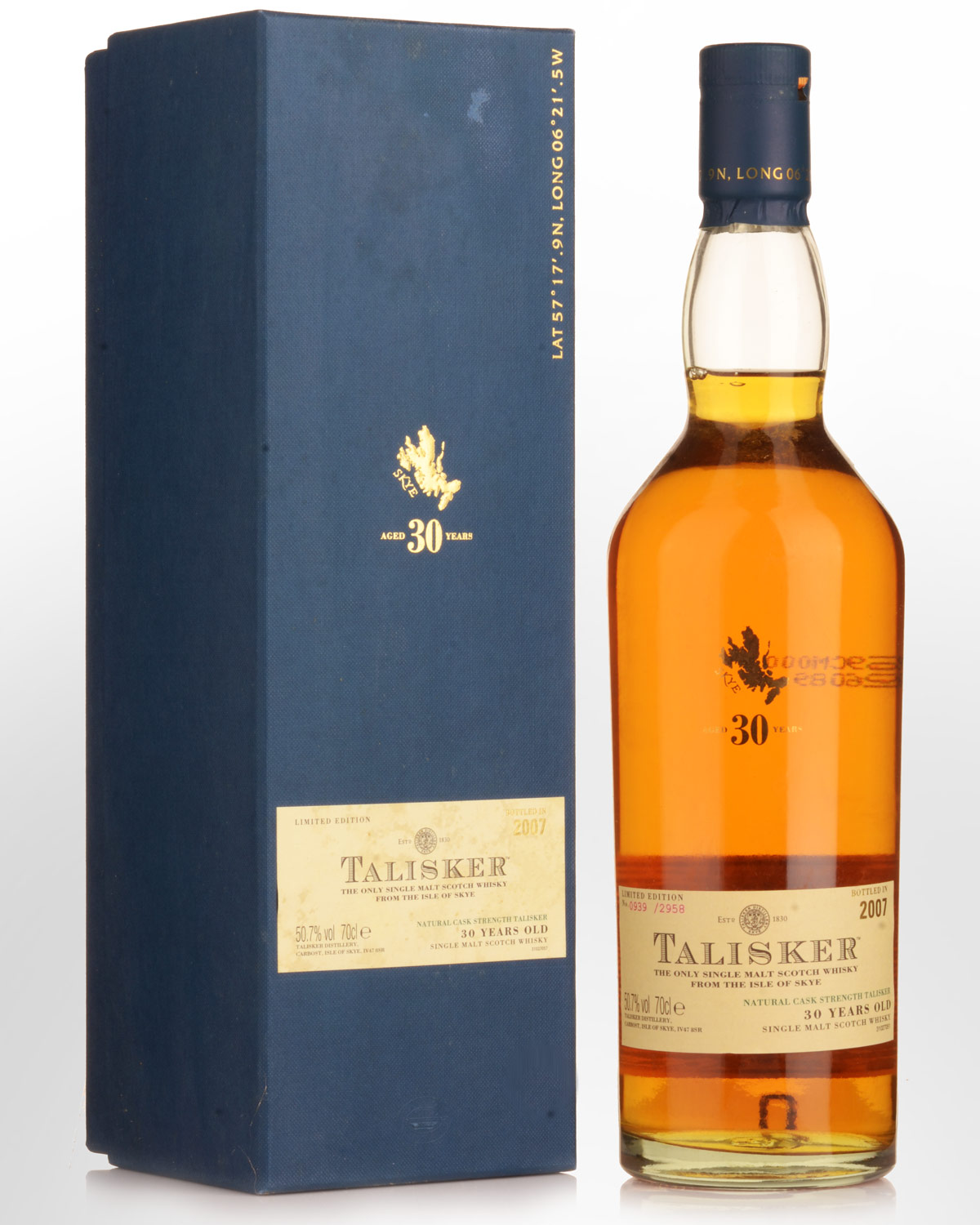 Talisker 30 Year Old Cask strength Single Malt Scotch Whisky (700ml) - Bottled 2007