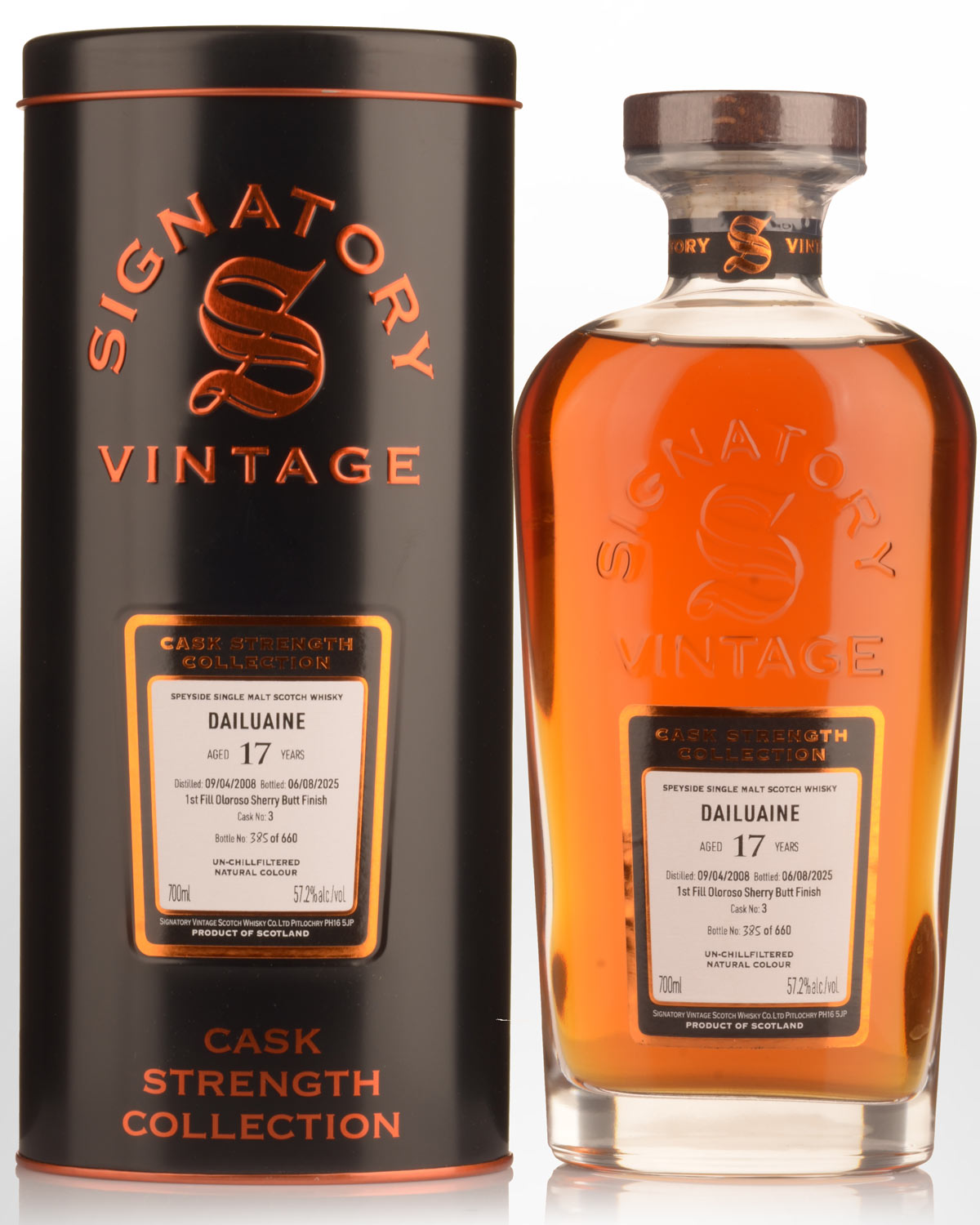 2008 Signatory Vintage Dailuaine 17 Year Old Cask Strength Single Malt Scotch Whisky (700ml)