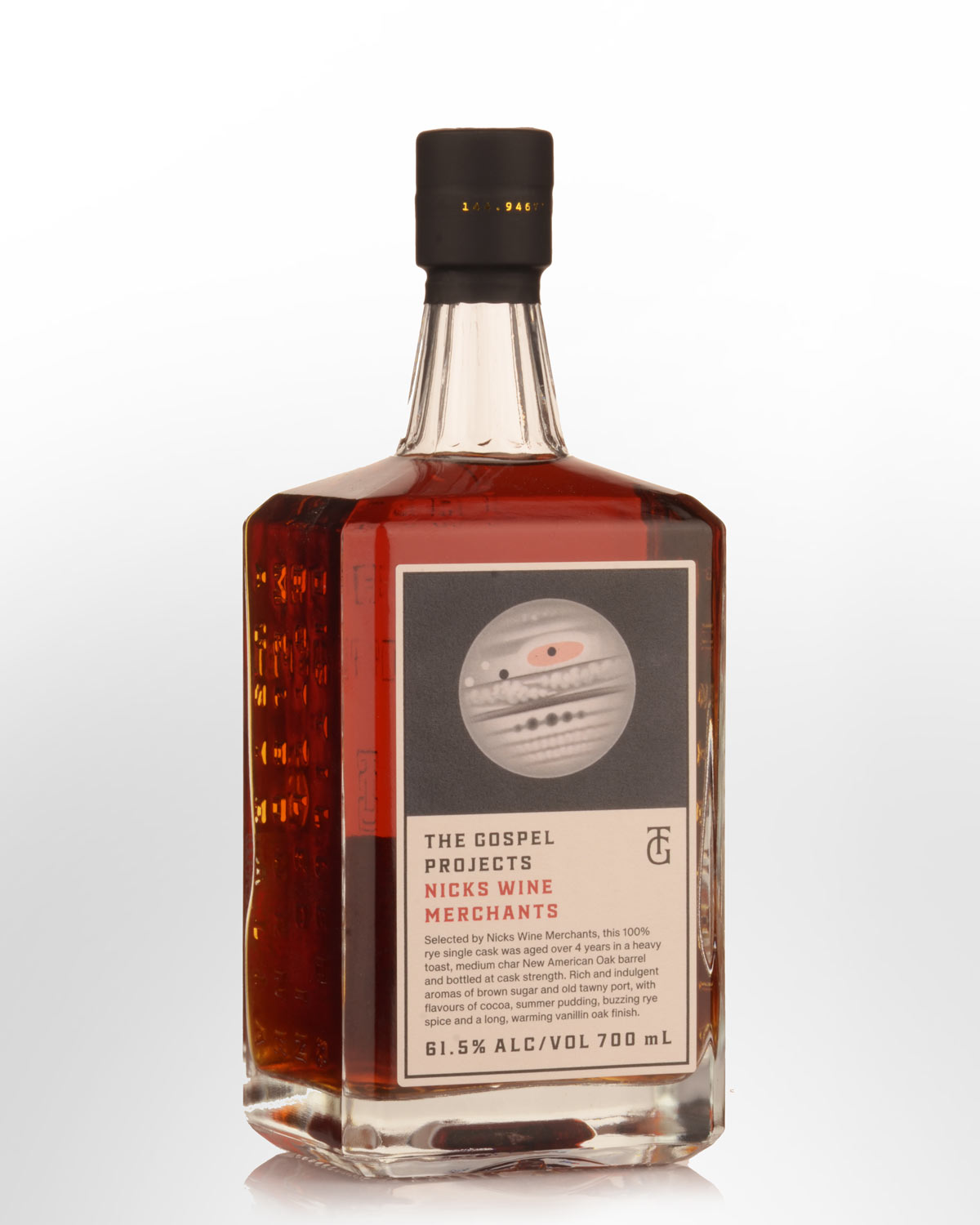 The Gospel Projects Nicks Wine Merchants Single Cask Selection Cask Strength Australian Rye Whisky (700ml)