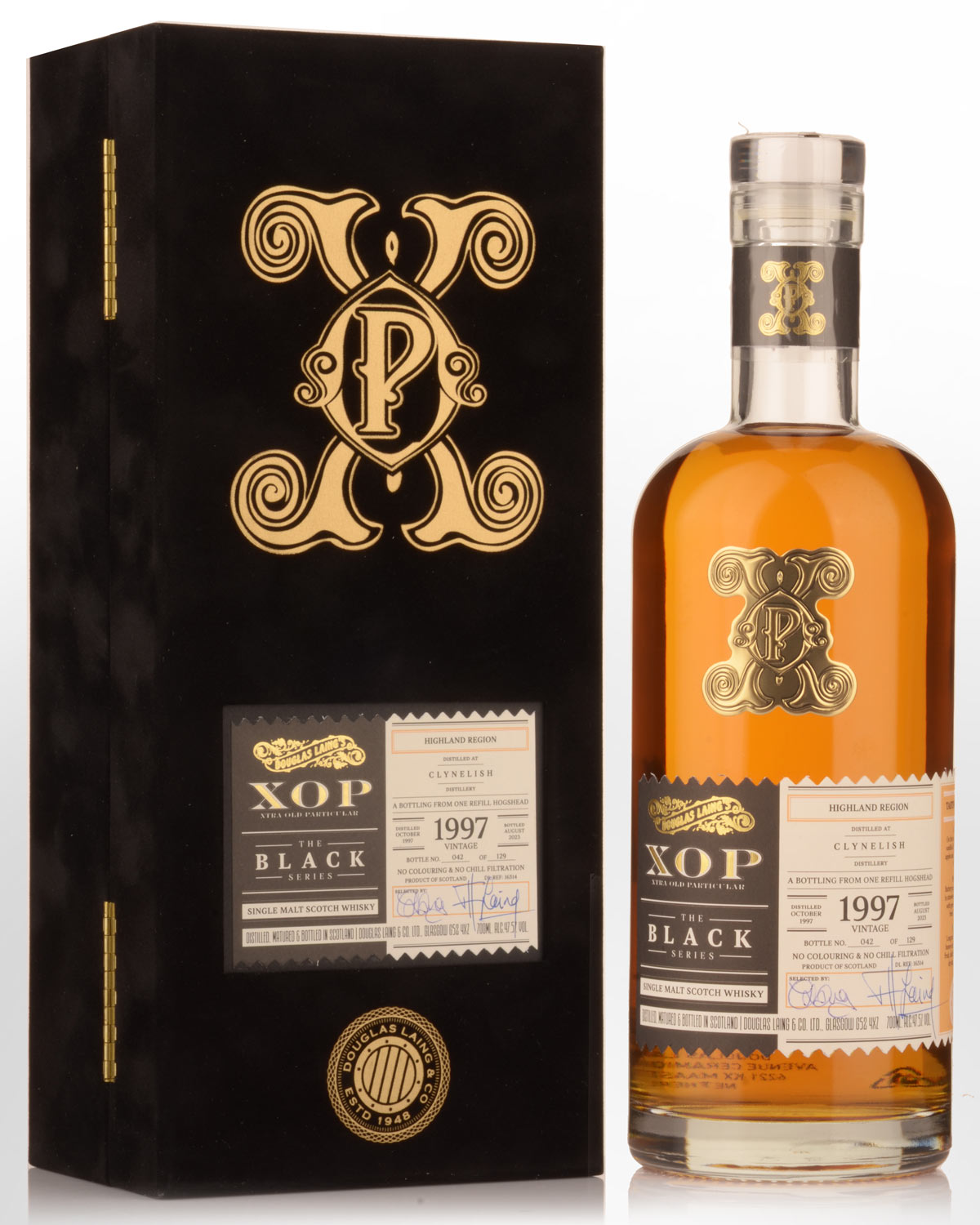 1997 Douglas Laing & Co. XOP Xtra Old Particular The Black Series Clynelish 25 Year Old Single Cask Limited Release Cask Strength Single Malt Scotch Whisky (700ml)
