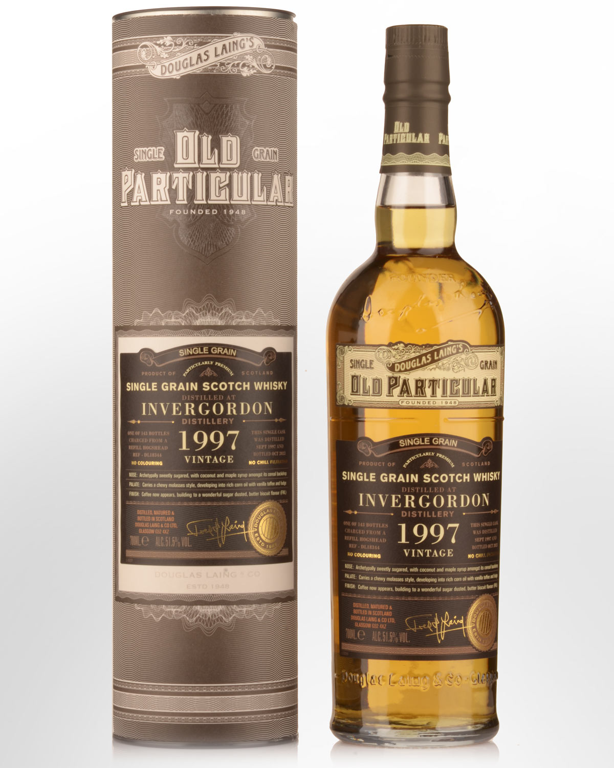 1997 Douglas Laing & Co. Old Particular Single Cask Invergordon 26 Year Old Single Grain Scotch Whisky (700ml)