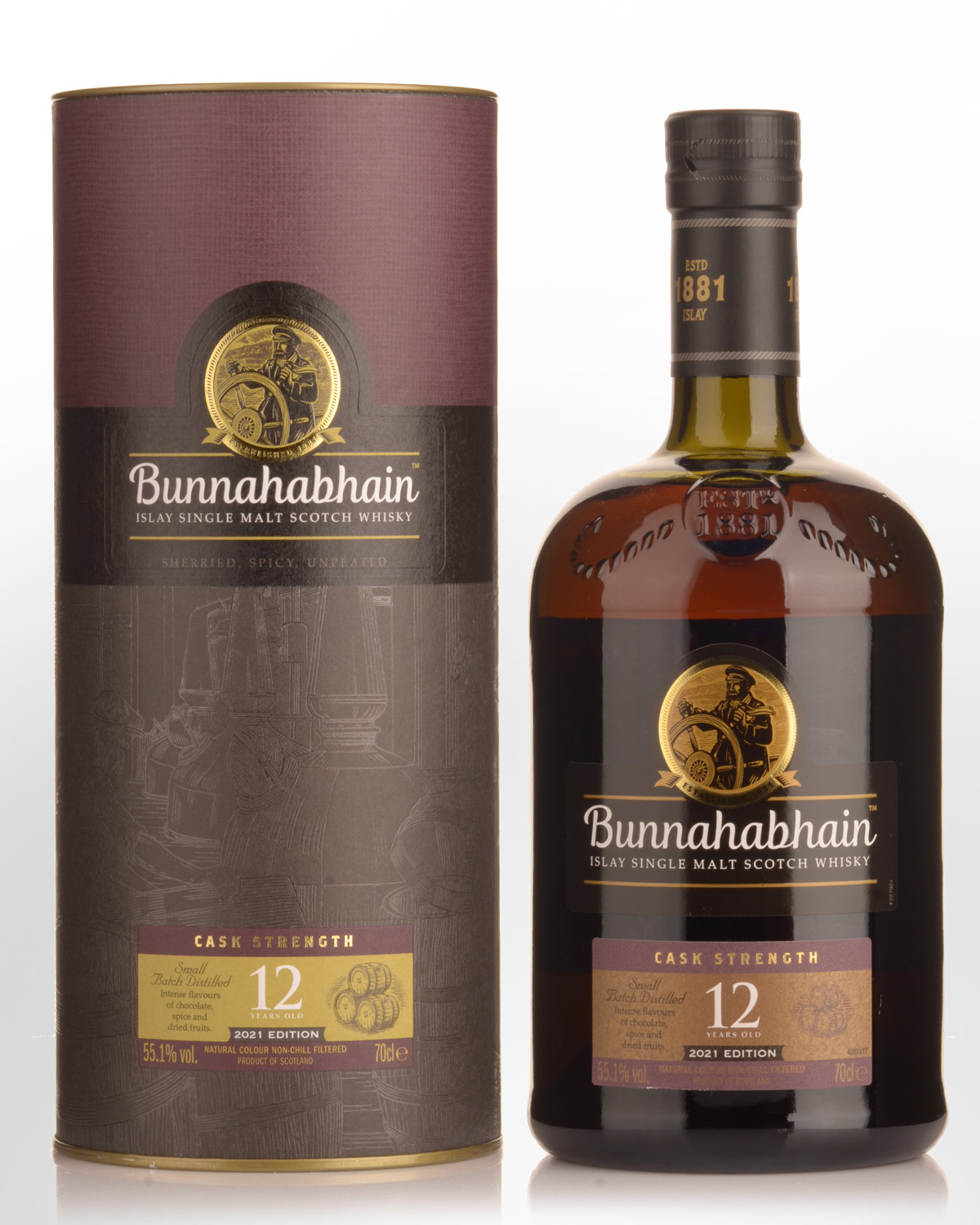 Bunnahabhain 12 Year Old Cask Strength 2021 Release Single Malt Scotch