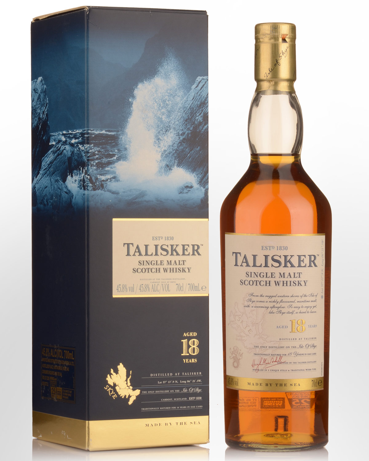 Talisker 18 Year Old Single Malt Scotch Whisky (700ml) - Older Packaging