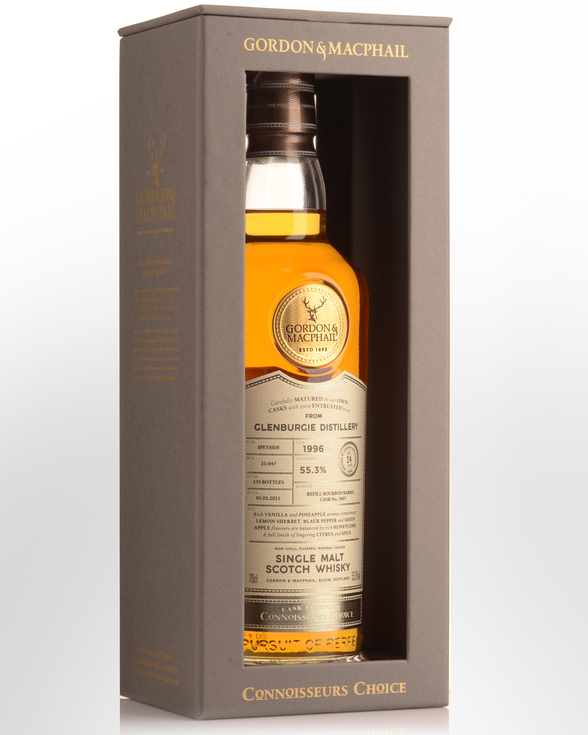 1996 Gordon & Macphail Connoisseurs Choice Glenburgie 24 Year Old Cask Strength Single Malt Scotch Whisky (700ml)