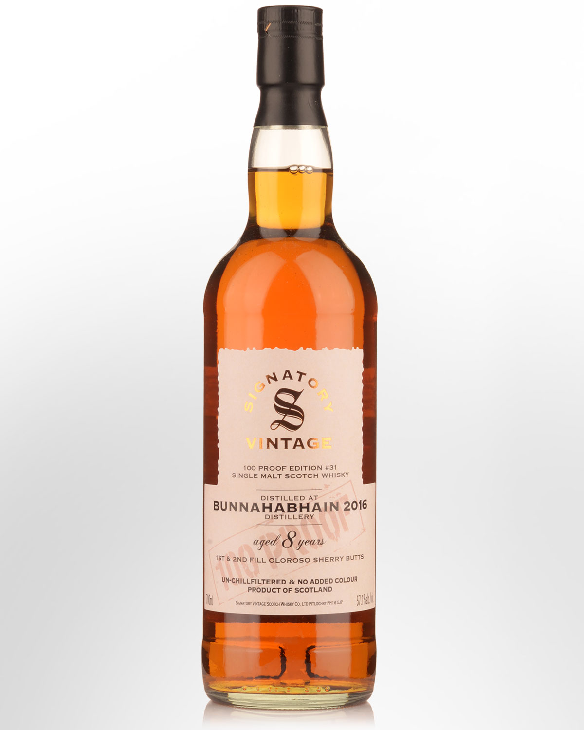2016 Signatory Vintage Bunnahabhain 8 Year Old 100 Proof Edition #31 Single Malt Scotch Whisky (700ml)