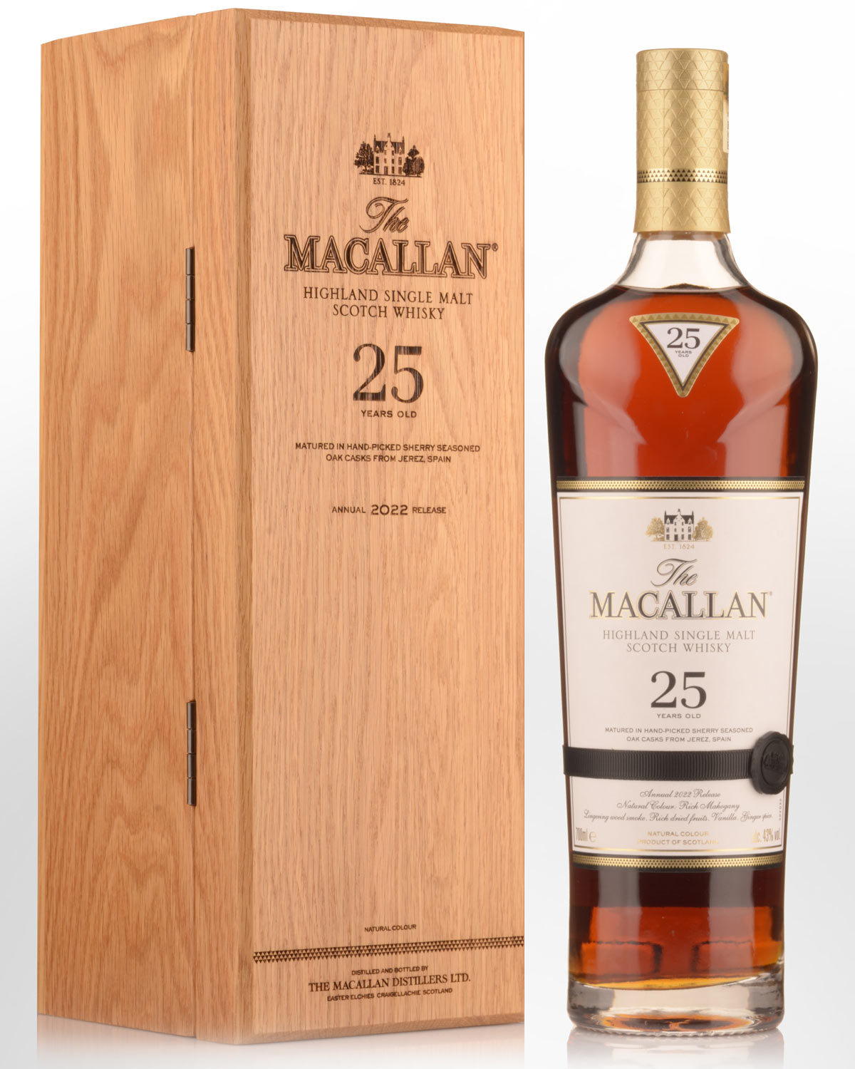 The Macallan 25 Year Old Single Malt Scotch Whisky (700ml) - Annual 2022 Release
