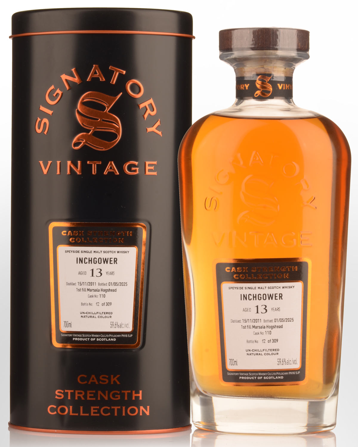 2011 Signatory Vintage Inchgower 13 Year Old Cask #110 Cask Strength Single Malt Scotch Whisky (700ml)