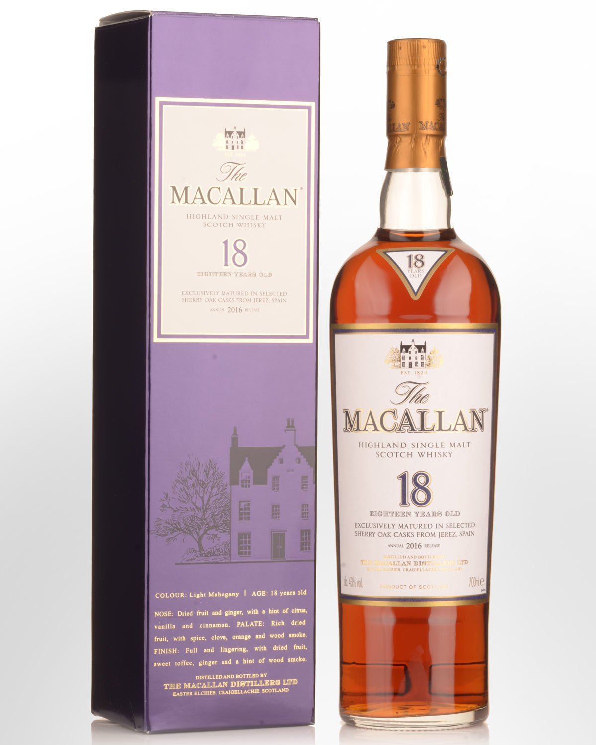 The Macallan 18 Year Old Single Malt Scotch Whisky (700ml) - Annual 2016 Release