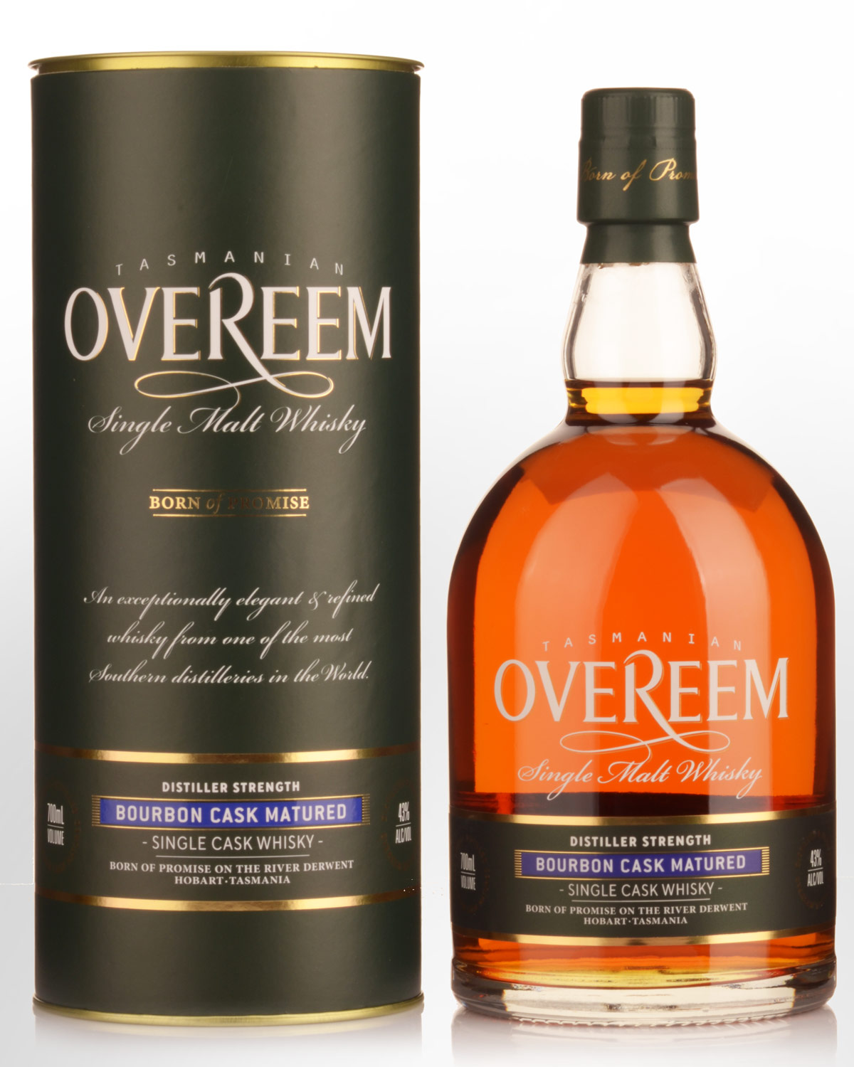 Overeem Distillery Distiller Strength Bourbon Cask Matured Single Malt Australian Whisky (700ml) - 43%