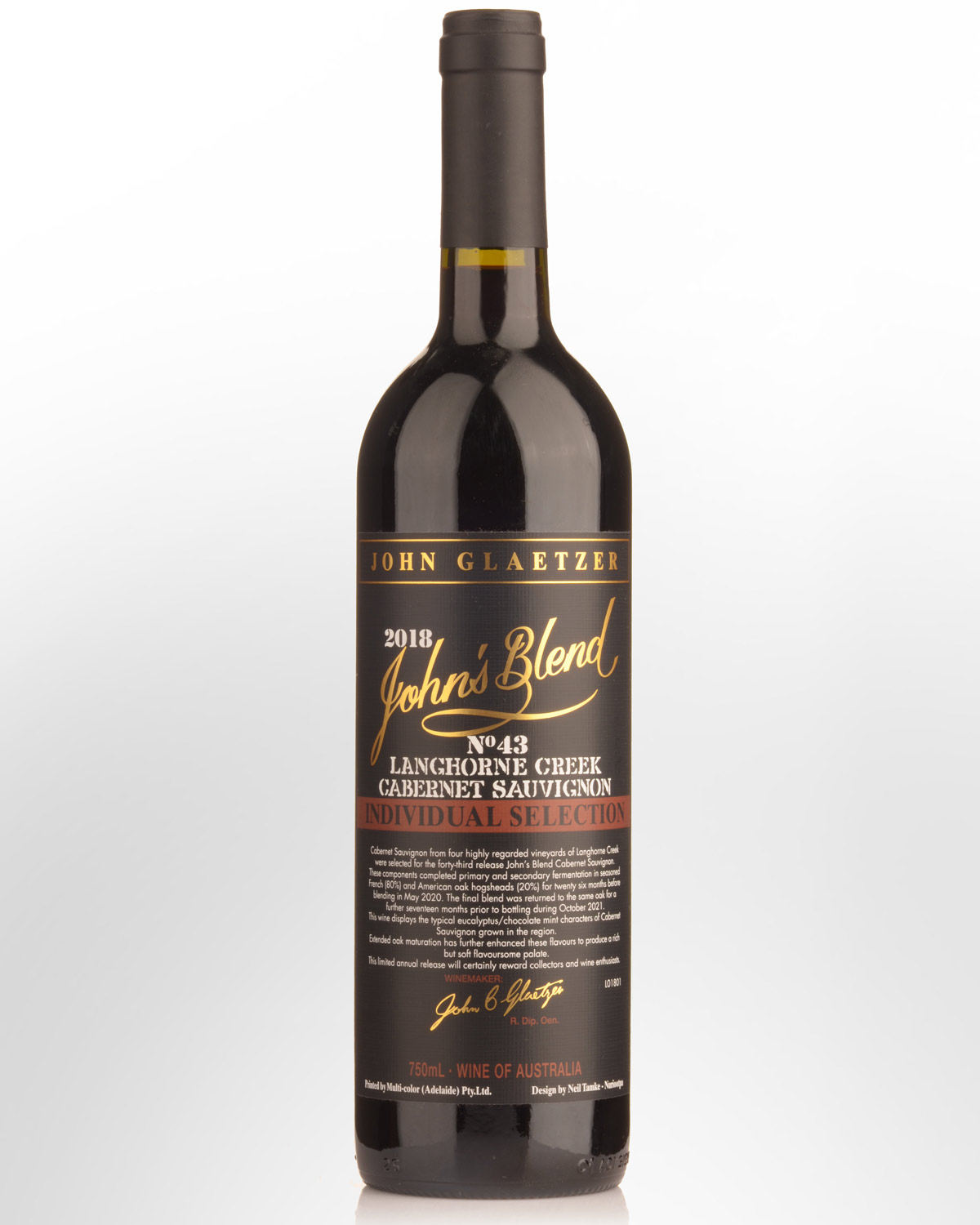 2018 John Glaetzer John’s Blend No. 43 Cabernet Sauvignon