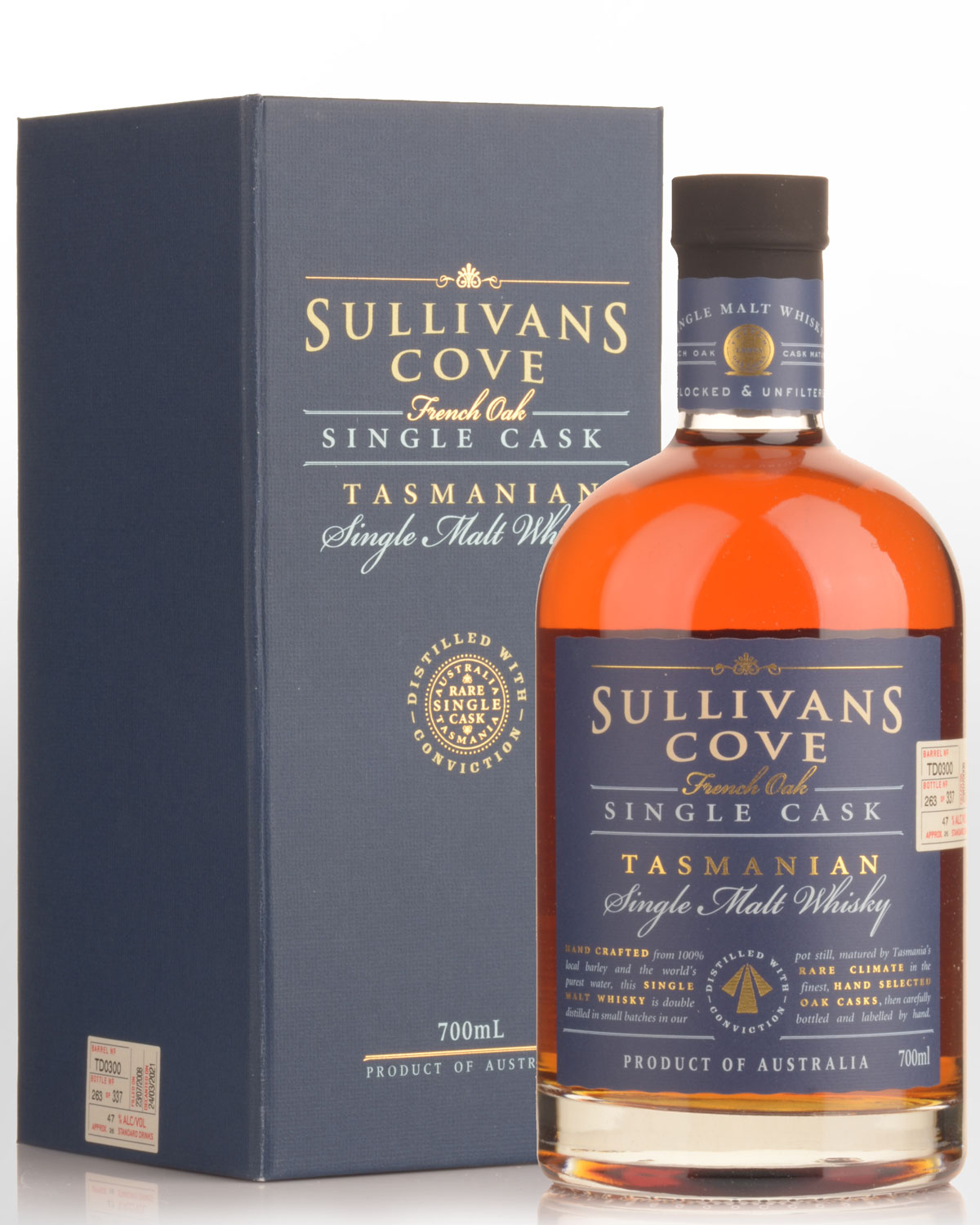Sullivans Cove Single Cask French Oak Barrel TD0300 Single Malt Australian Whisky (700ml)