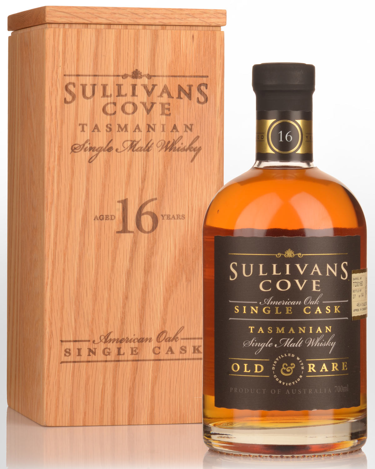 Sullivans Cove Single Cask TD0160 American Oak 16 Year Old Single Malt Australian Whisky (700ml)