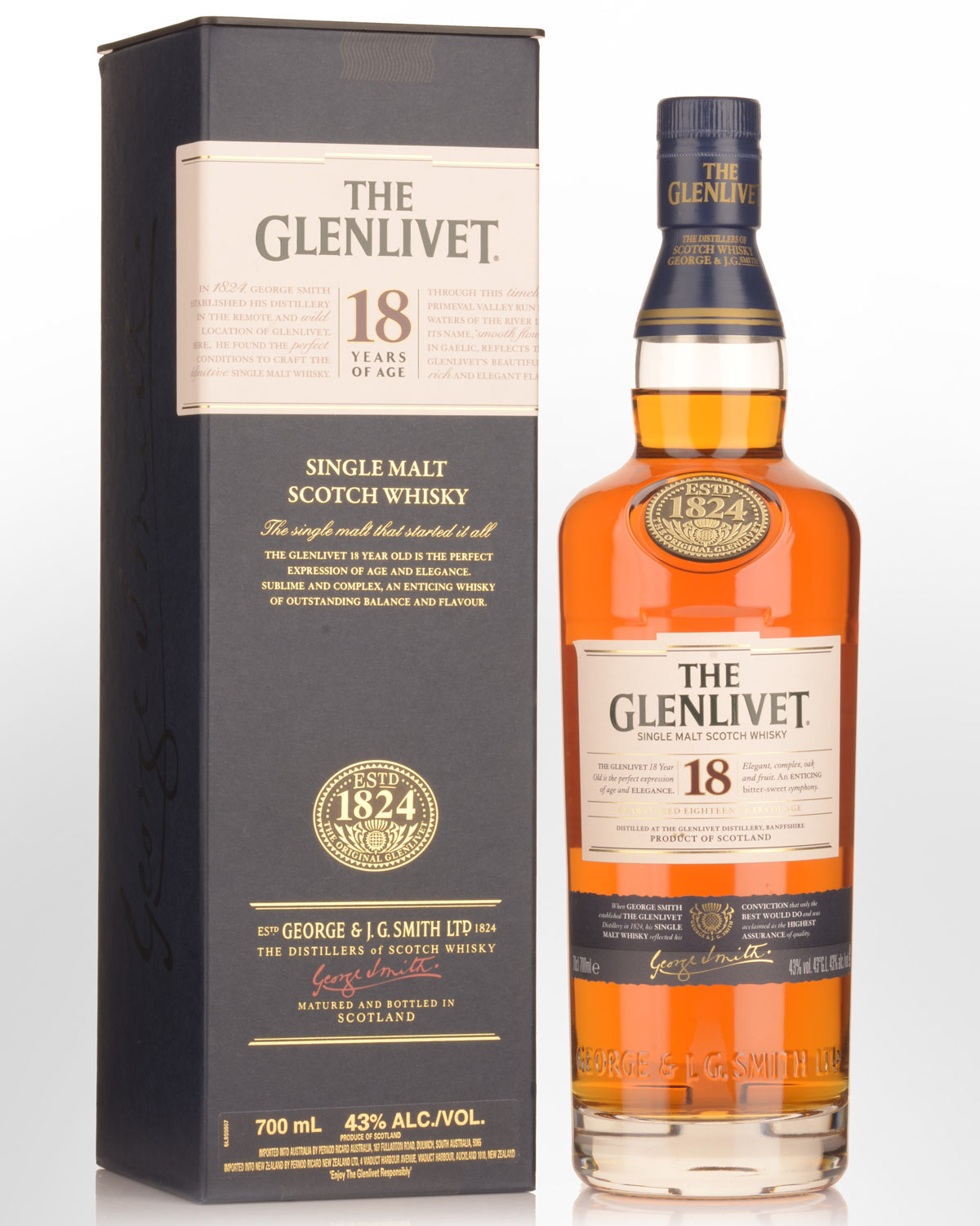 Glenlivet 18 Year Old Single Malt Scotch Whisky (700ml) - Old Packaging