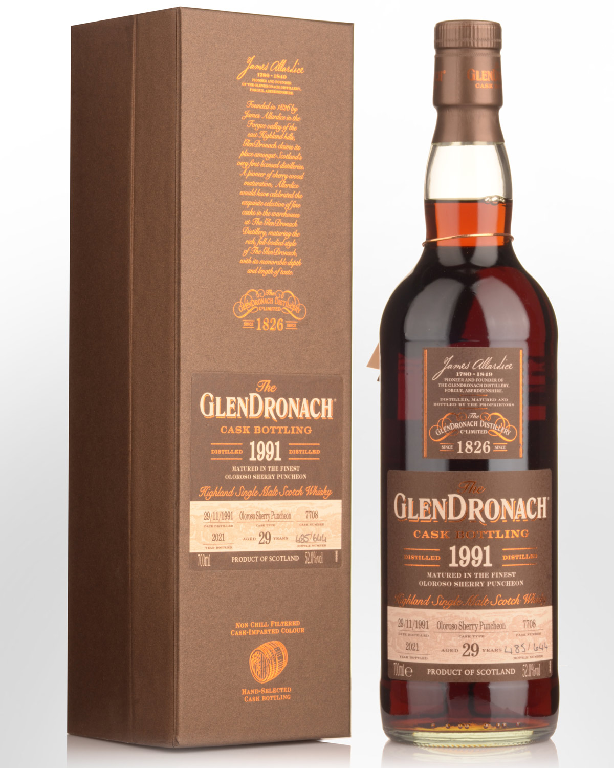 1991 Glendronach Single Cask No.7708 Oloroso Sherry Puncheon Cask Strength 29 Year Old Single Malt Scotch Whisky (700ml)