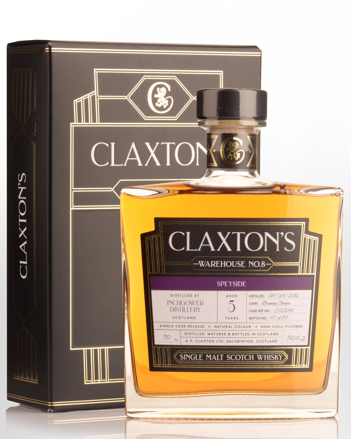 2016 Claxton's Warehouse No.8 Inchgower 5 Year Old Cask Strength Single Malt Scotch Whisky (700ml)