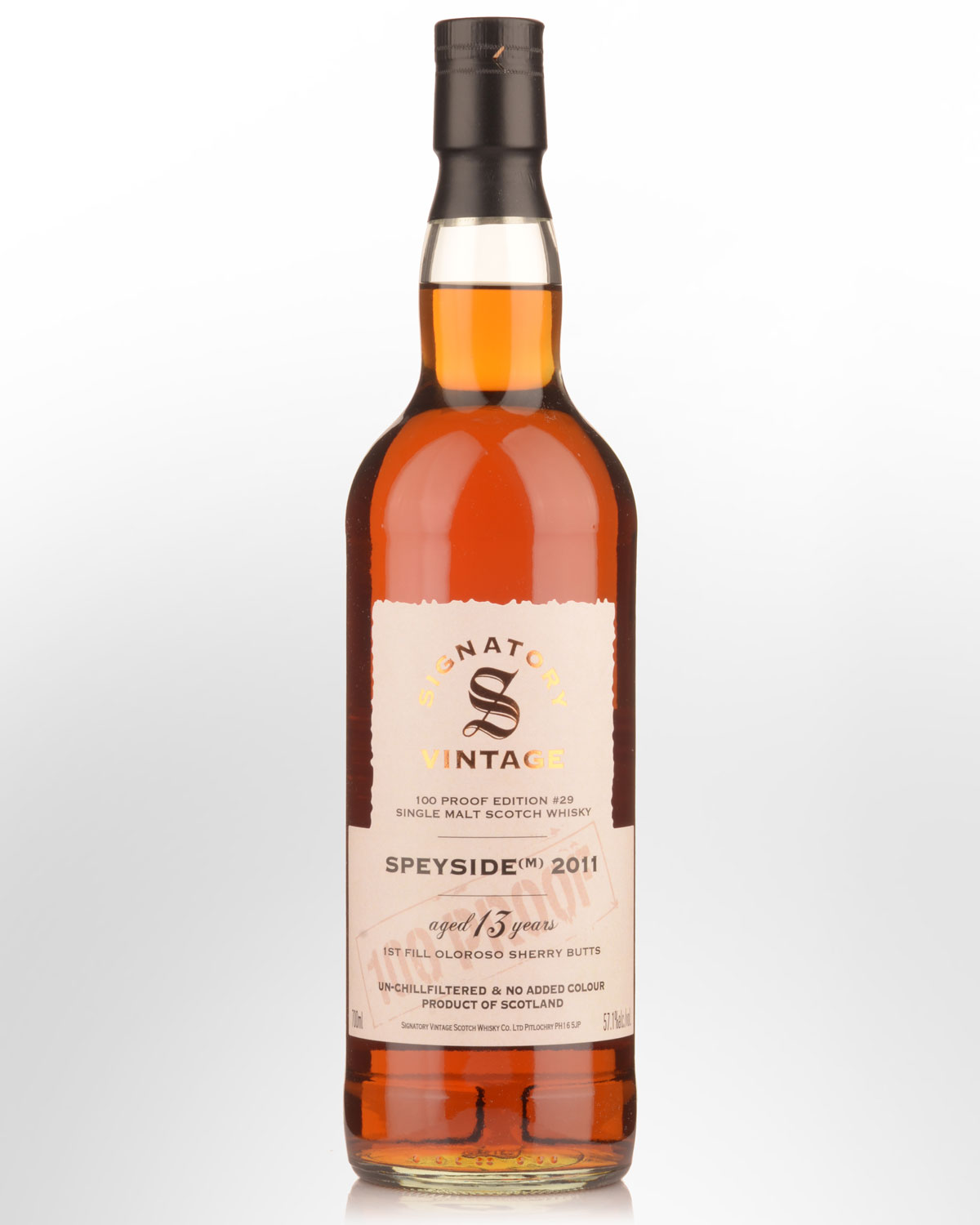 2011 Signatory Vintage Speyside (M) 13 Year Old 100 Proof Edition #29 Single Malt Scotch Whisky (700ml)