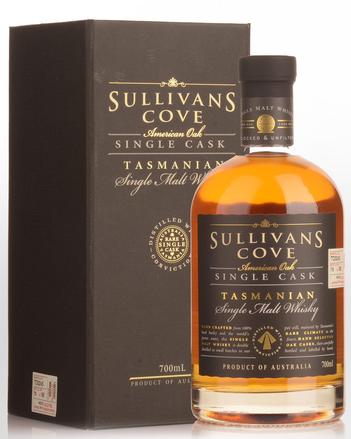 Sullivans Cove Single Cask American Oak Barrel TD0245 Single Malt Australian Whisky (700ml)