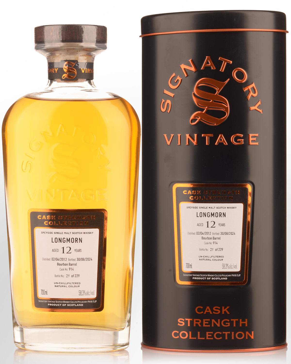 2012 Signatory Vintage Longmorn 12 Year Old Cask Strength Single Malt Scotch Whisky (700ml)