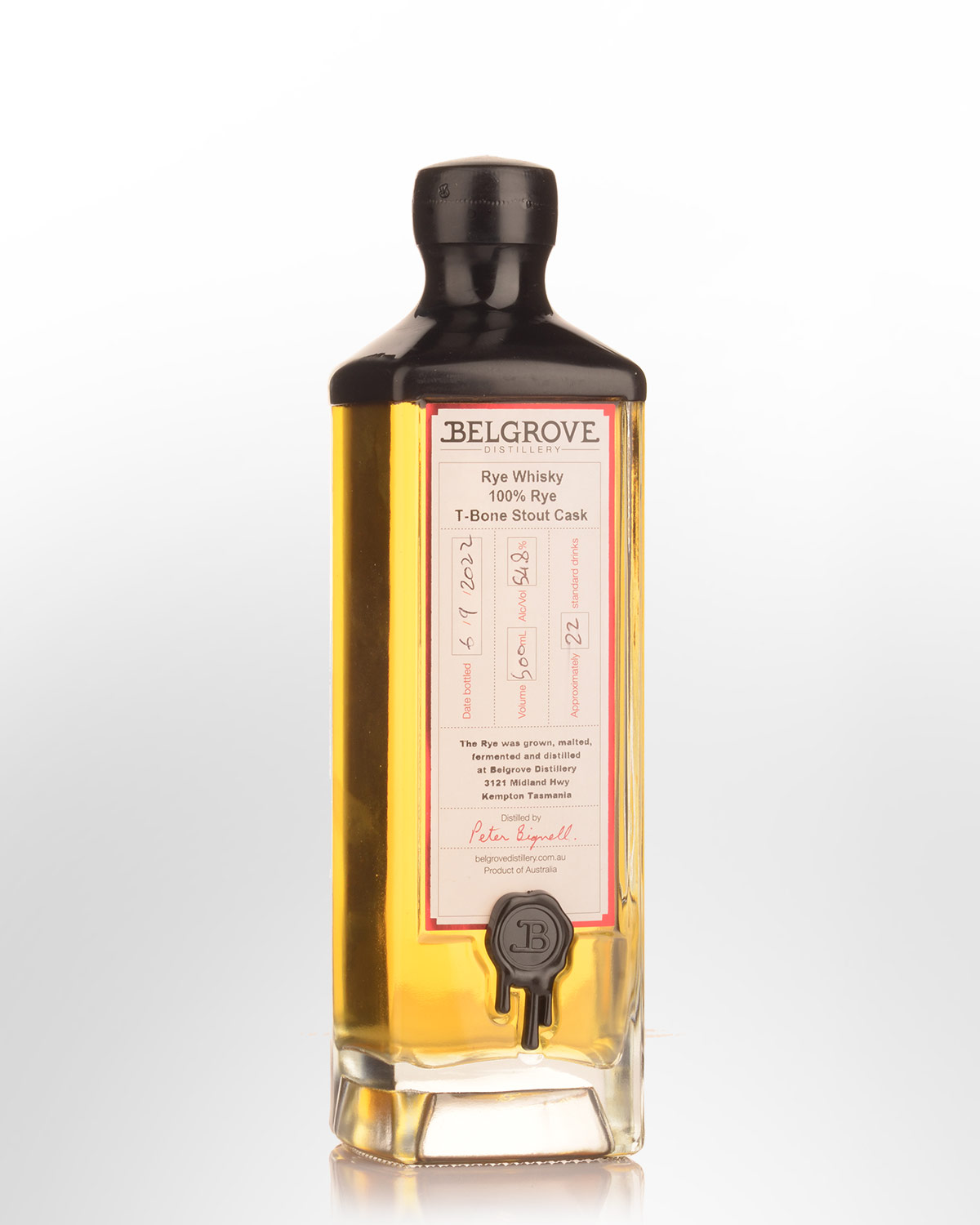 Belgrove Distillery T-Bone Stout Cask Rye Whisky (500ml) | Nicks Wine ...