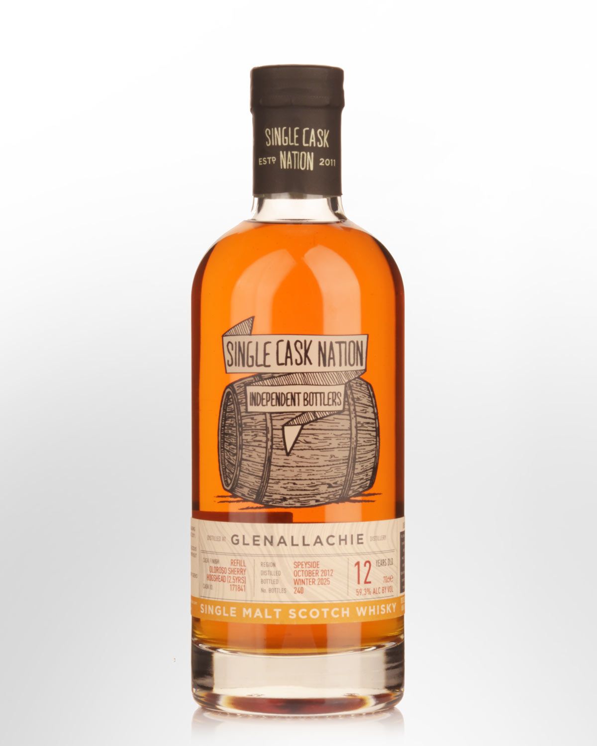 2012 Single Cask Nation GlenAllachie 12 Year Old Cask Strength Single Malt Scotch Whisky (700ml)