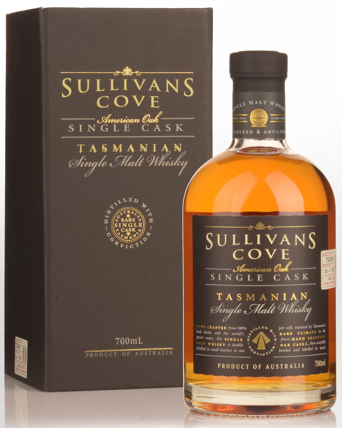 Sullivans Cove Single Cask American Oak Barrel TD0355 Single Malt Australian Whisky (700ml)