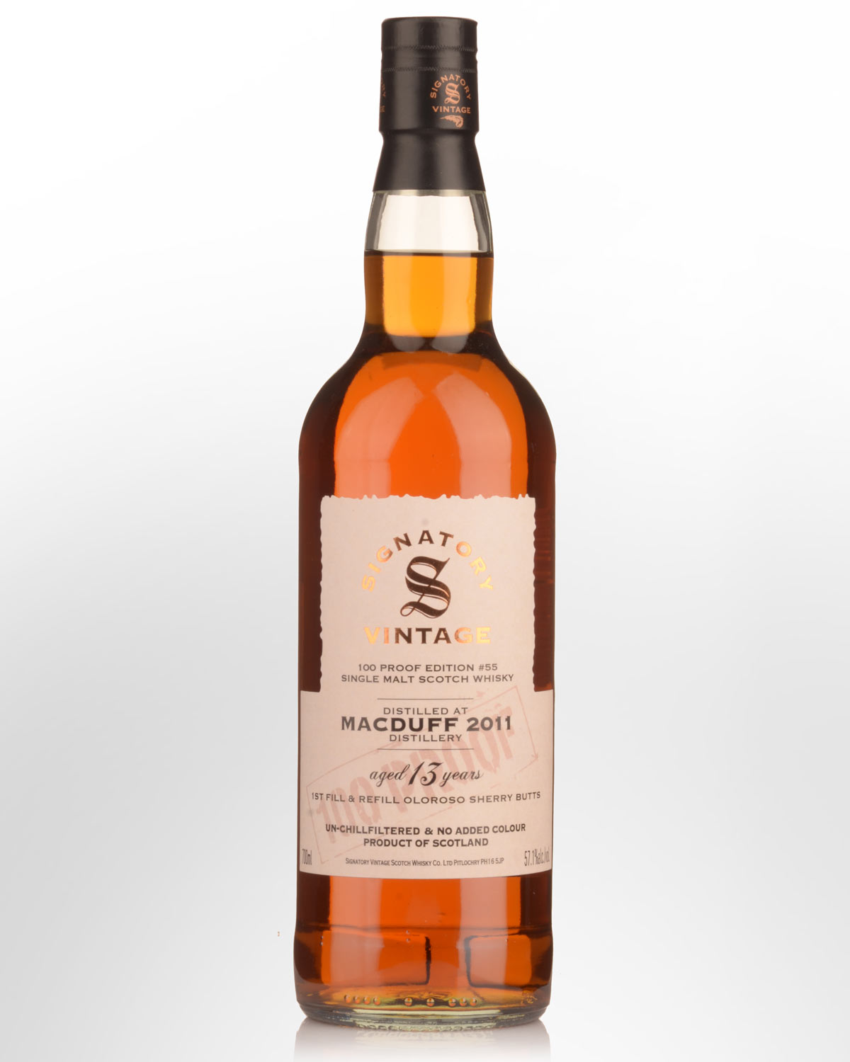 2011 Signatory Vintage Macduff 13 Year Old 100 Proof Edition #55 Single Malt Scotch Whisky (700ml)