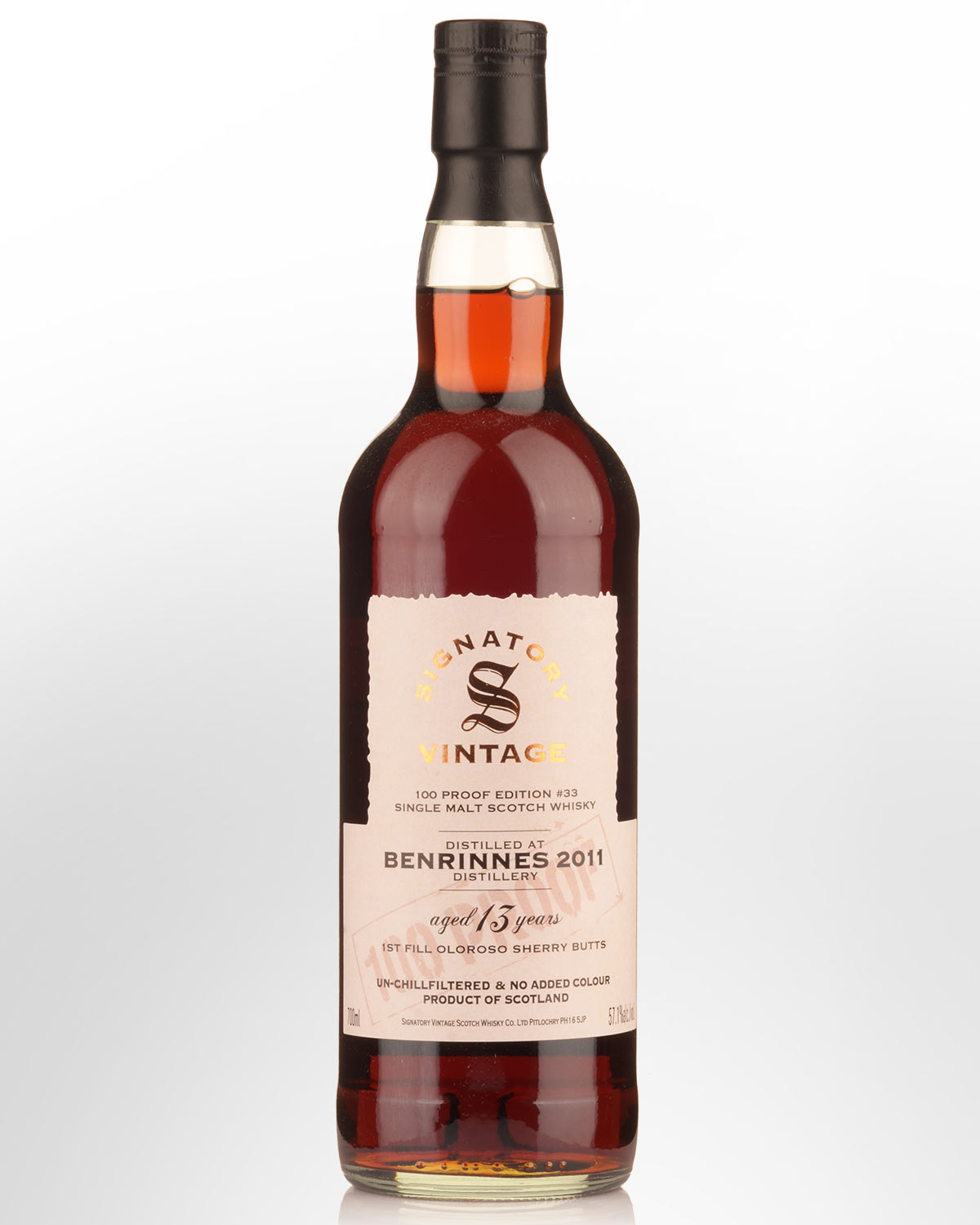 2011 Signatory Vintage Benrinnes 13 Year Old 100 Proof Edition #33 Single Malt Scotch Whisky (700ml)