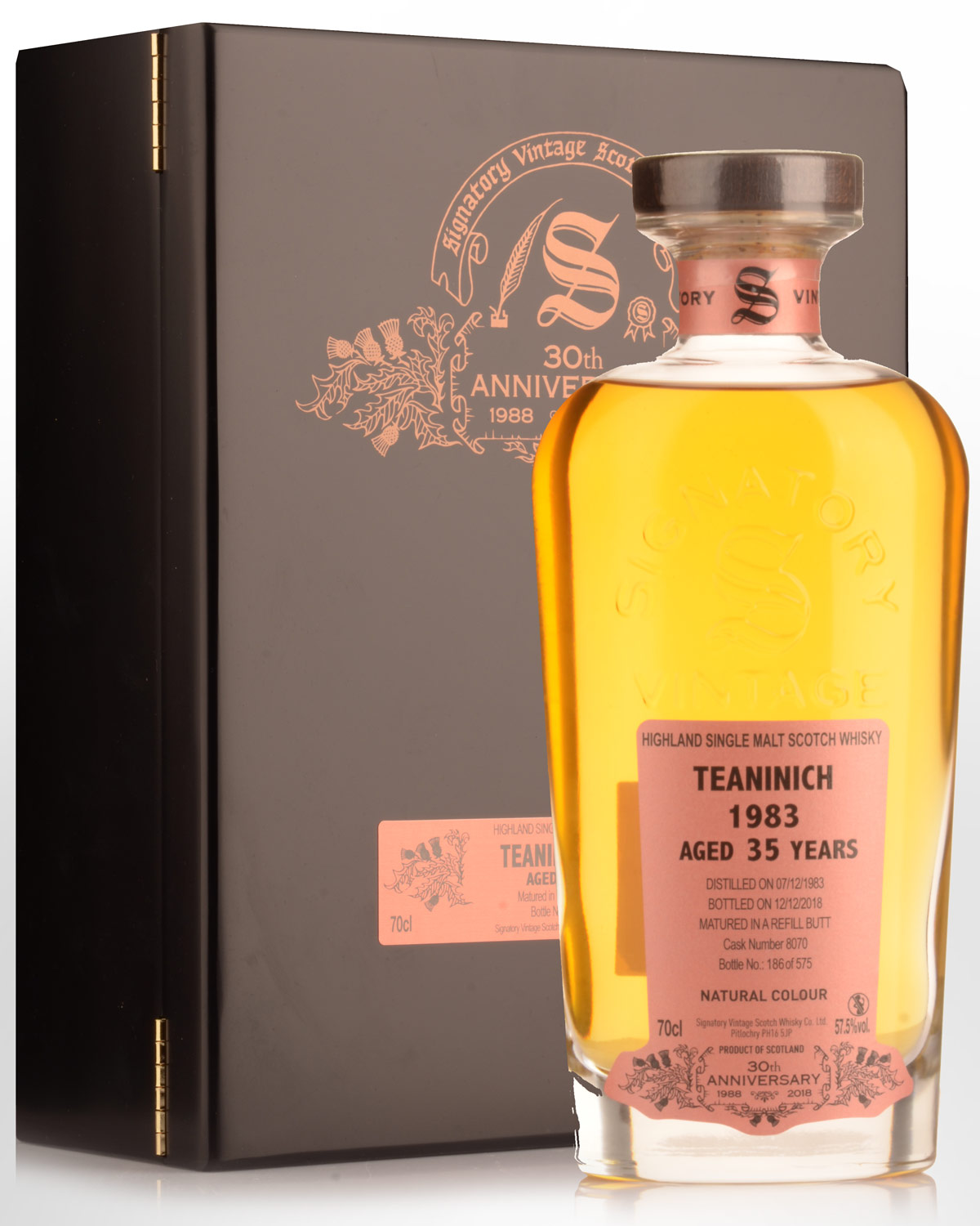 1983 Signatory Vintage 30th Anniversary Teaninich 35 Year Old Cask Strength Single Malt Scotch Whisky (700ml)