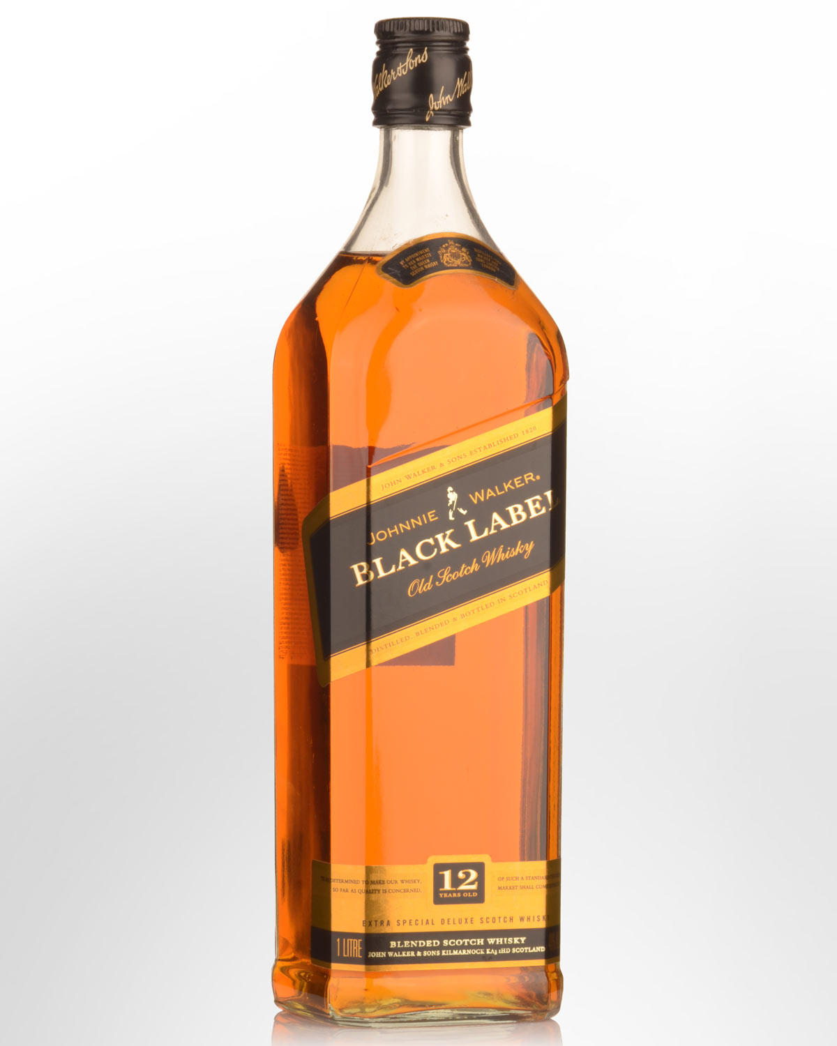 Johnnie Walker Black Label 12 Year Old Blended Scotch Whisky (1000ml) - Older Bottling