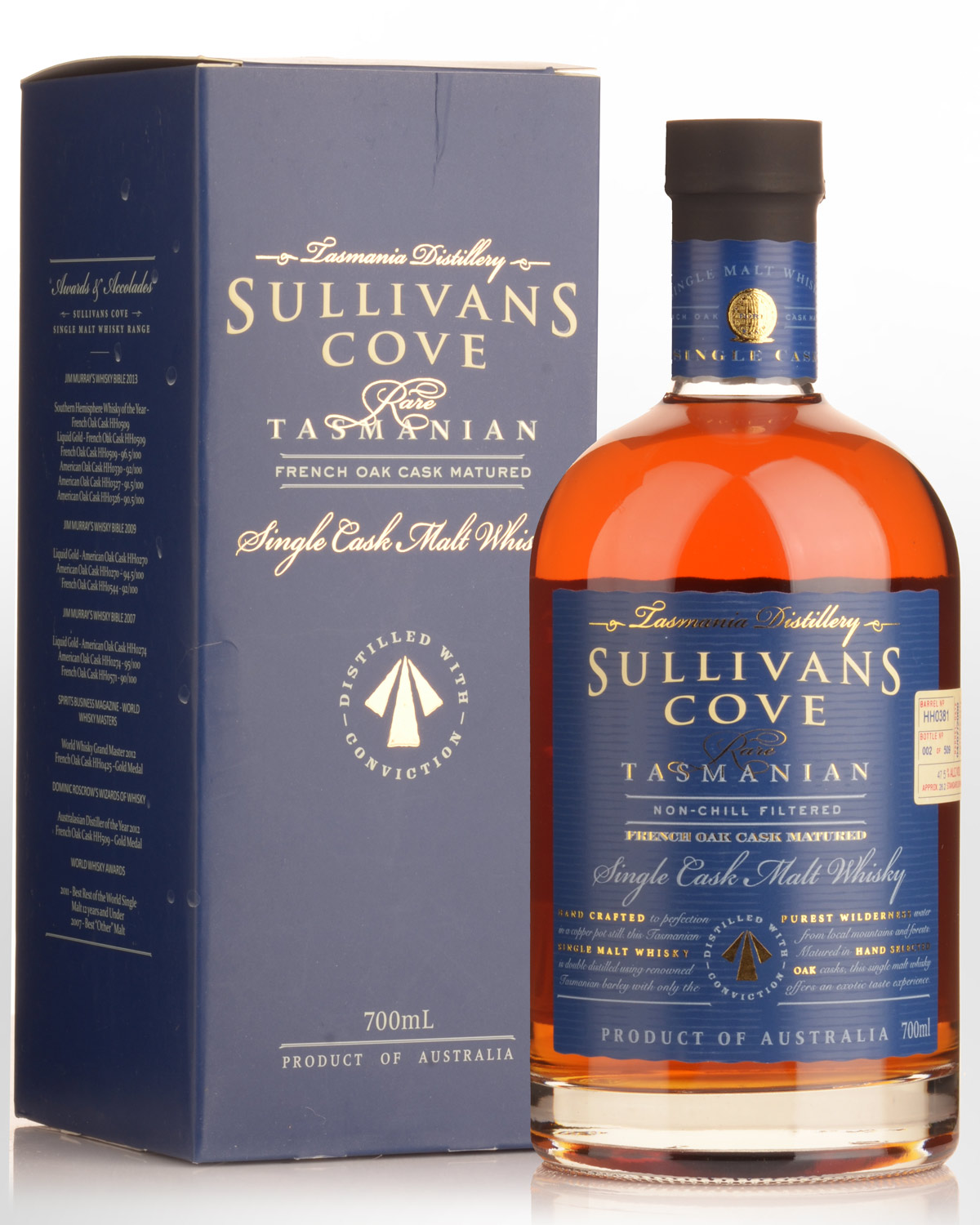 Sullivans Cove Single Cask French Oak Barrel HH0381 Single Malt Australian Whisky (700ml)