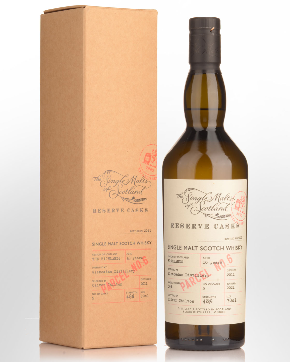 2011 Single Malts of Scotland Reserve Cask Glencadam 10 Year Old Parcel No.6 Single Malt Scotch Whisky (700ml)