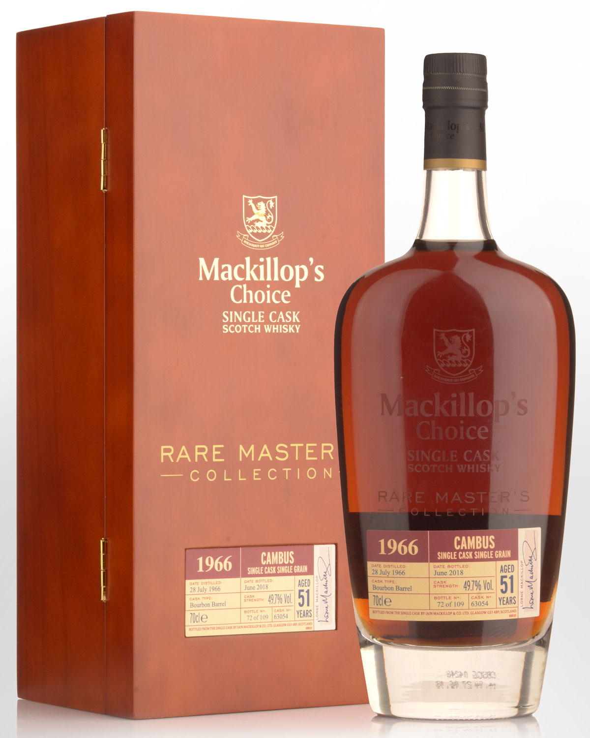 1966 Mackillop's Choice Rare Master's Collection Cambus 51 Year Old Cask Strength Single Grain Scotch Whisky (700ml)