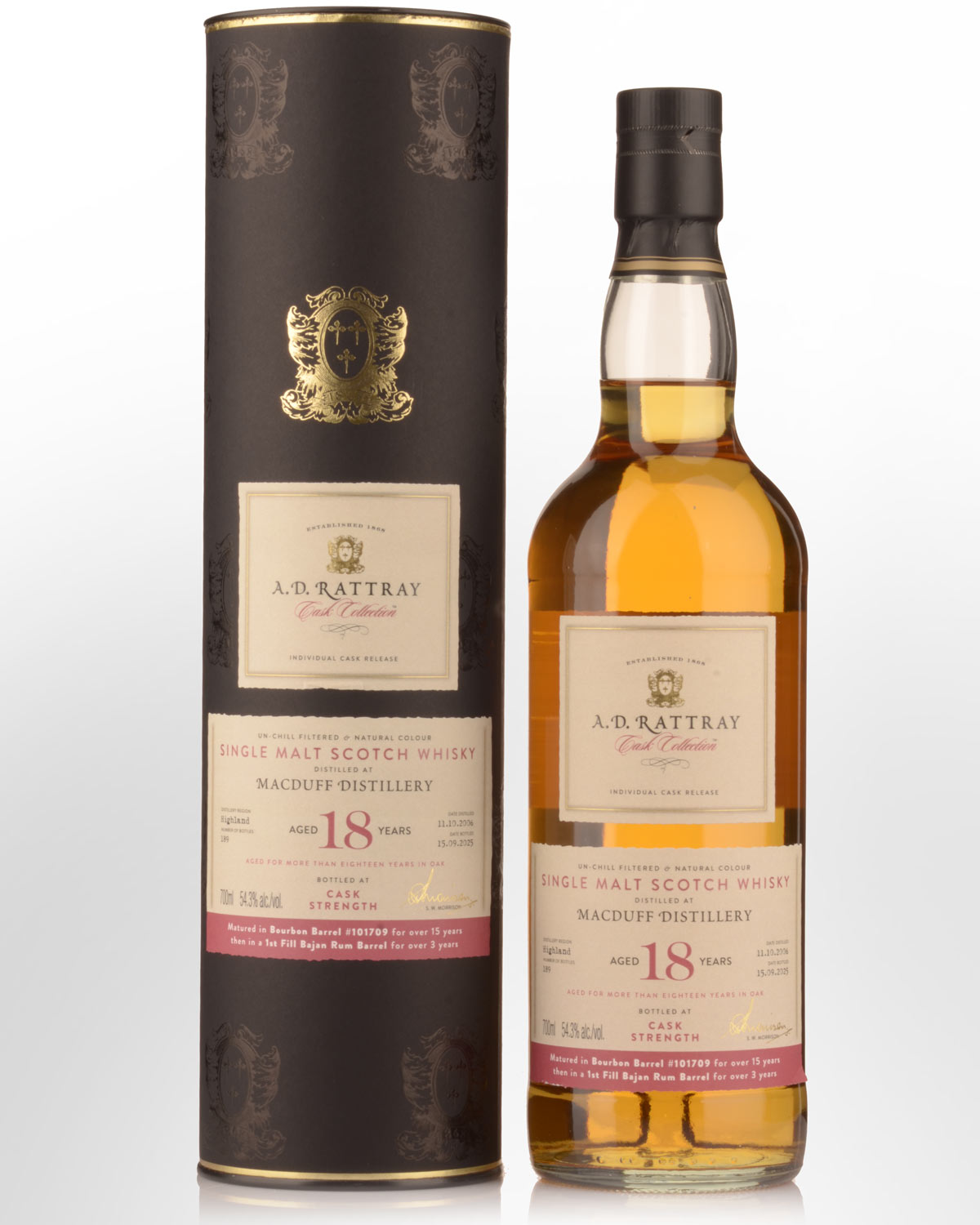 2006 A.D. Rattray Cask Collection Macduff 18 Year Old Cask Strength Single Malt Scotch Whisky (700ml)