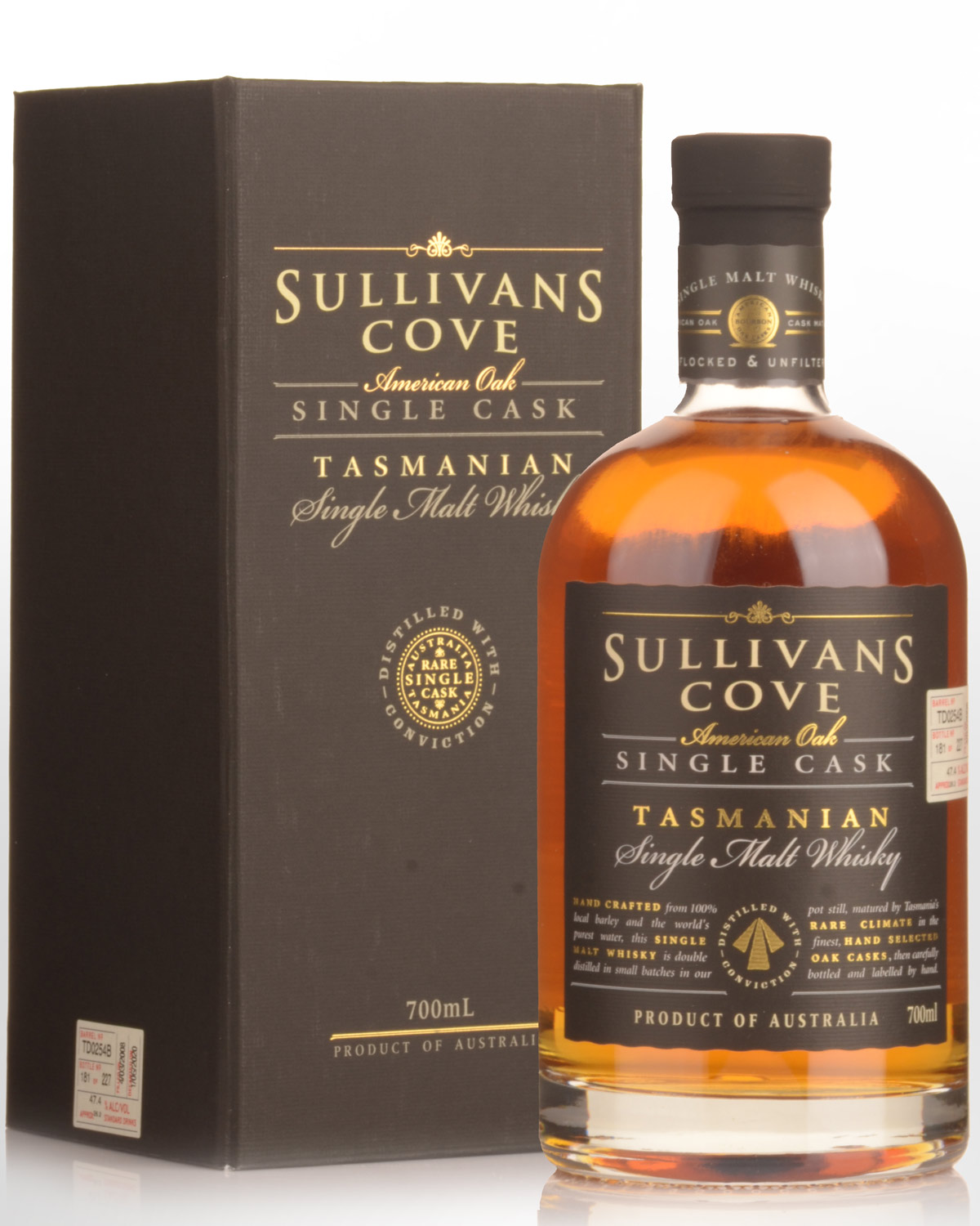 Sullivans Cove Single Cask American Oak Barrel TD0254B Single Malt Australian Whisky (700ml)