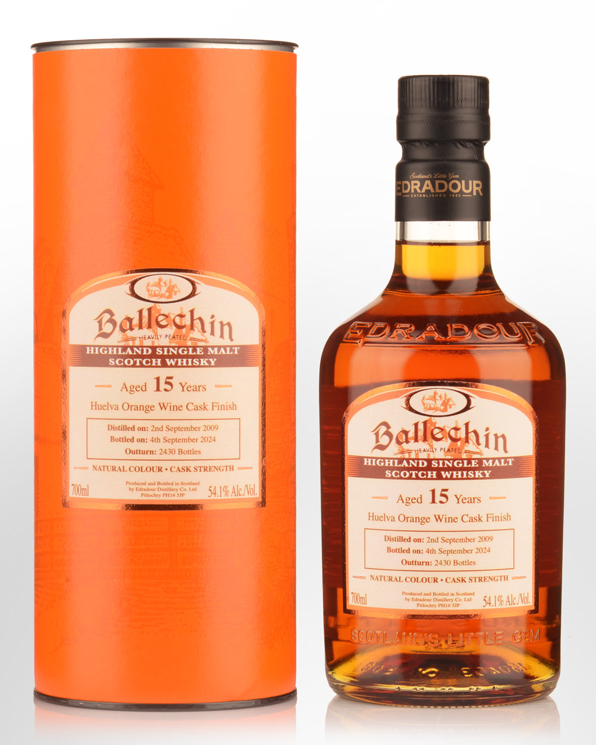 2009 Edradour Ballechin Huelva Orange Wine Cask Finish 15 Year Old Cask Strength Single Malt Scotch Whisky (700ml)