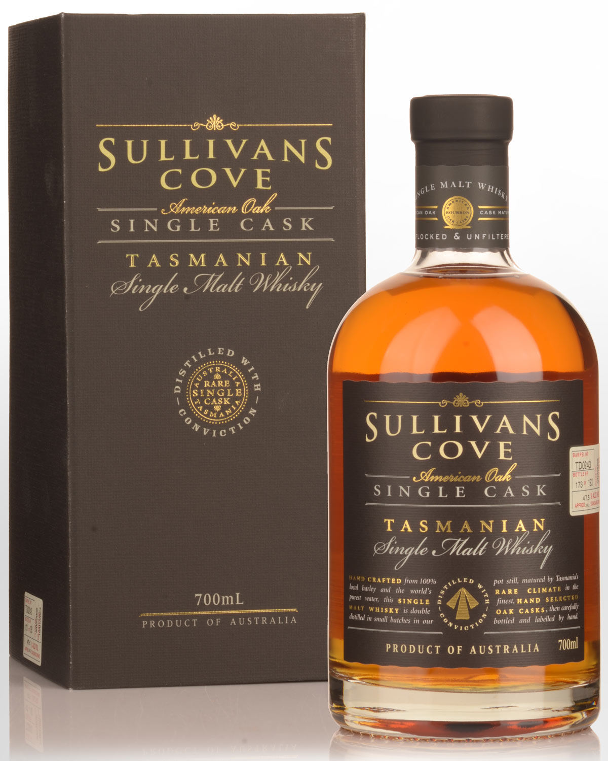 Sullivans Cove Single Cask American Oak Barrel TD0243 Single Malt Australian Whisky (700ml)